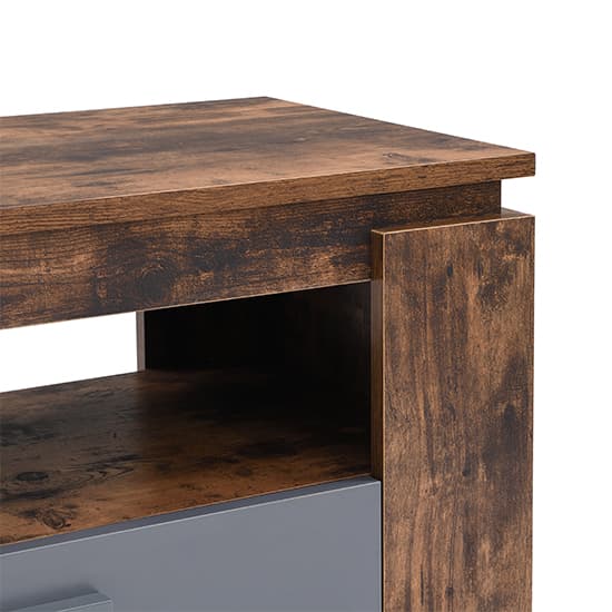 Portland Wooden TV Stand With 2 Drawers In Rustic Oak Furniture in