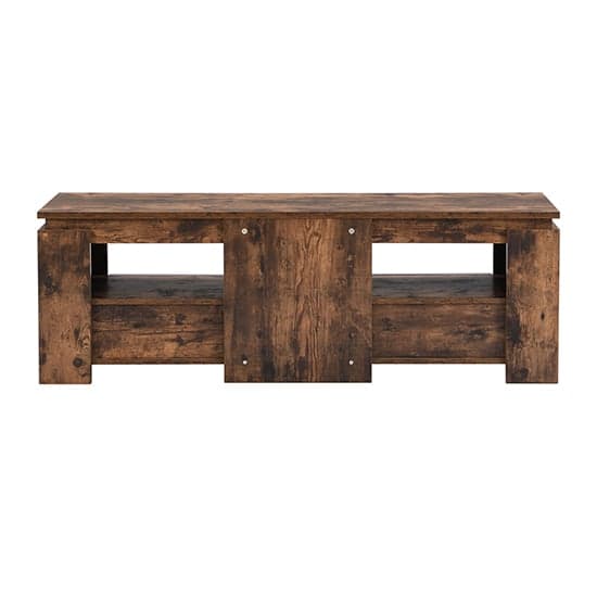 Portland Wooden TV Stand With 2 Drawers In Rustic Oak_4