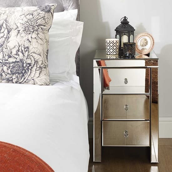 Portofino Mirrored Bedside Cabinet With 3 Drawers_2