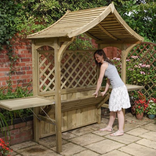 Portsoy Wooden Arbour In Natural Timber_7