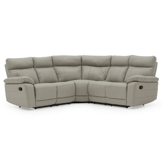 Posit Recliner Leather Corner Sofa In Light Grey_2