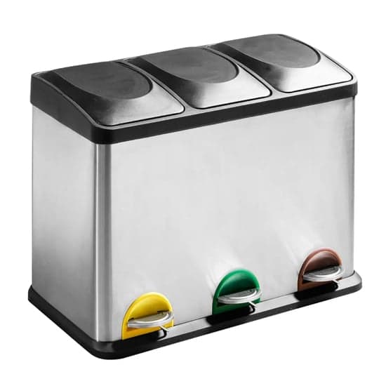 Potenza Stainless Steel 45 Litre Rex Recycle Pedal Bin_2