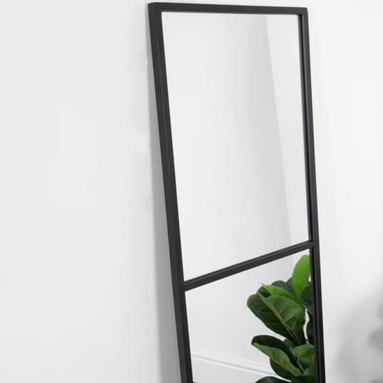 Poway Window Style Floor Standing Mirror With Black Frame_4