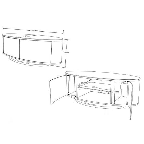 Lanza High Gloss TV Stand With Push Release Doors In White_4