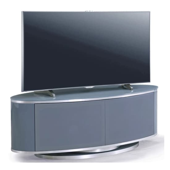 Lanza High Gloss TV Stand With Push Release Doors In Grey_3