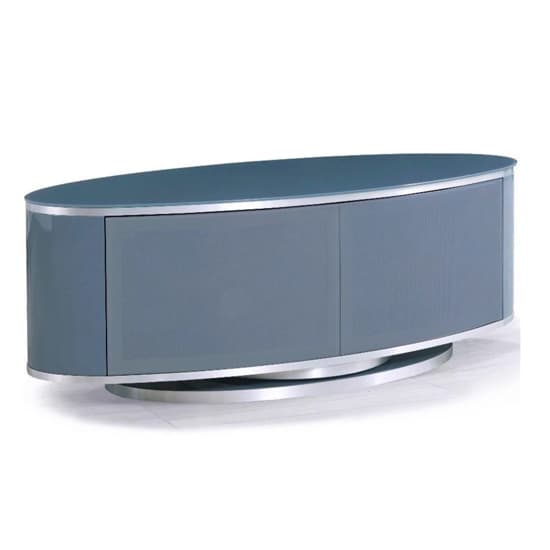 Lanza High Gloss TV Stand With Push Release Doors In Grey_5