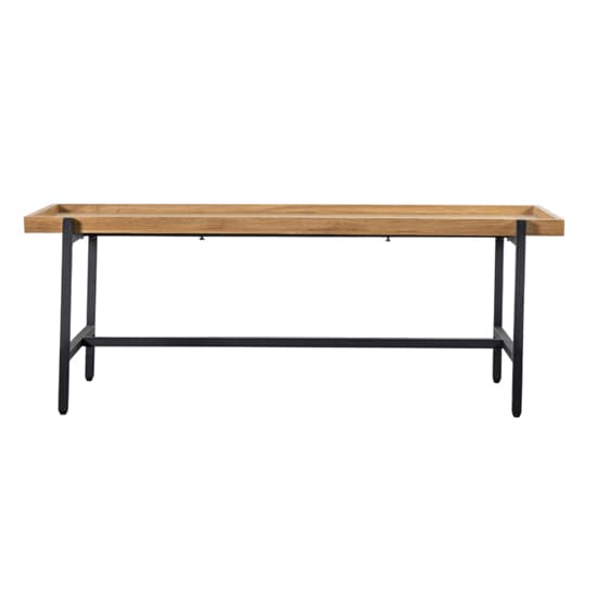Powell Wooden Coffee Table In Natural With Black Metal Frame_3