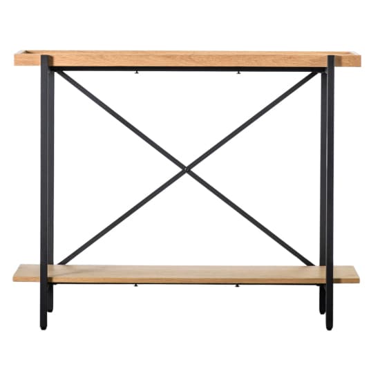 Powell Wooden Console Table In Natural With Black Frame_3