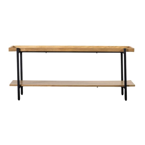Powell Wooden TV Stand In Natural With Black Metal Frame_3