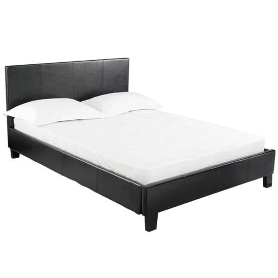Prenon Faux Leather Small Double Bed In Black_1