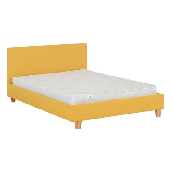 Prenon Fabric Double Bed In Mustard_2