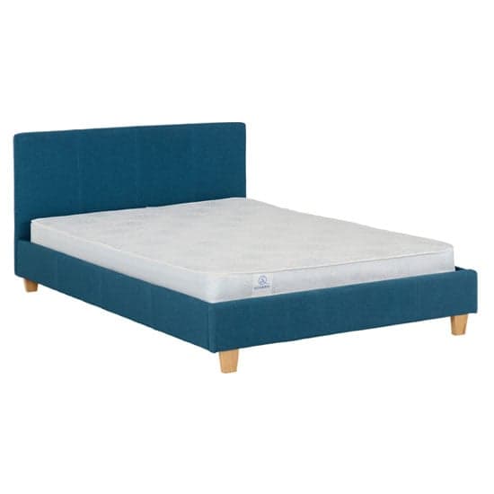 Prenon Fabric Double Bed In Petrol Blue_2