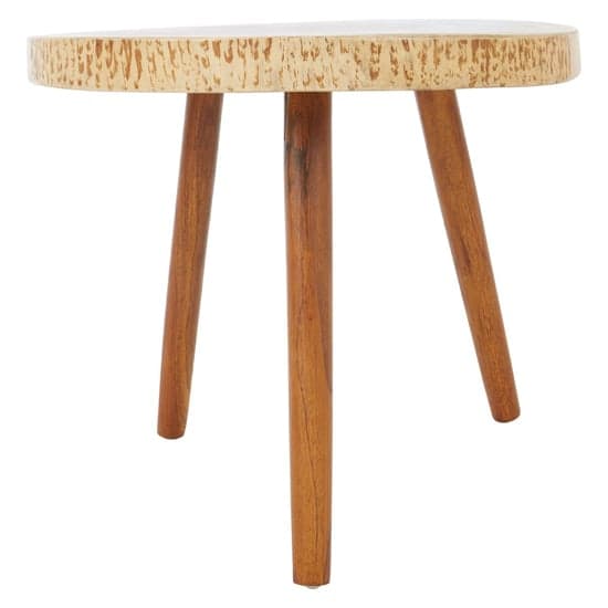 Praecipua Round Wooden Side Table In Brown_2