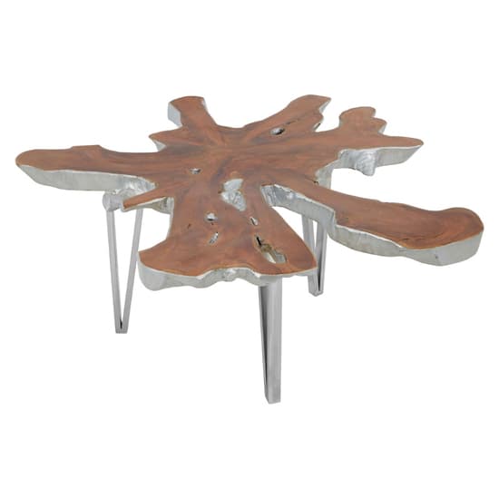 Praecipua Wooden Coffee Table In Natural And Silver_3
