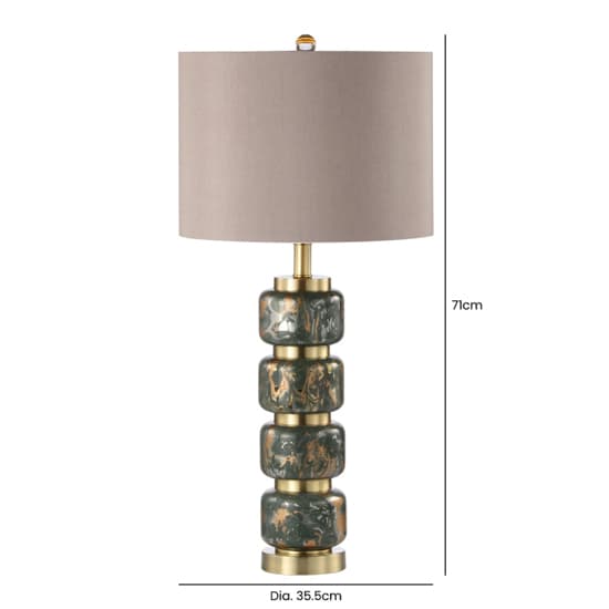 Prato Taupe Faux Silk Shade Table Lamp With Abstract Glass Base_2