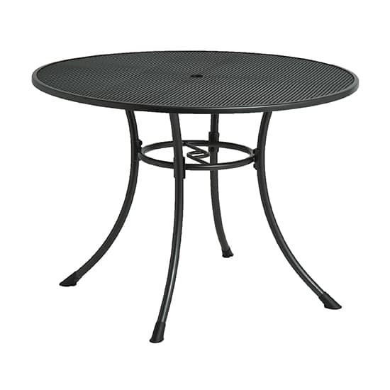 Prats Outdoor 1050mm Round Metal Dining Table In Grey Furniture in