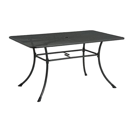 Prats Outdoor 1450mm Rectangular Metal Dining Table In Grey_1