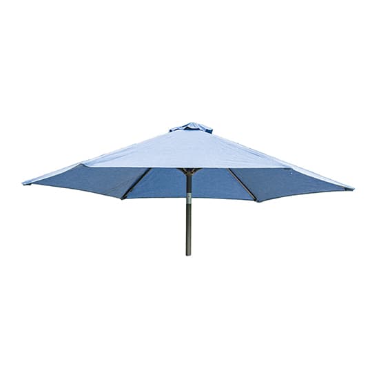 Prats Outdoor Dining Table With 6 Chairs And Parasol In Blue_5