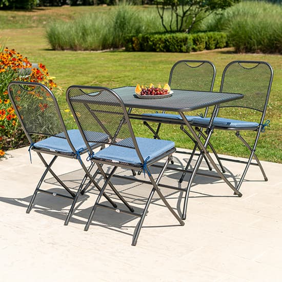 Prats Outdoor Metal 1100mm Folding Dining Table In Grey_4