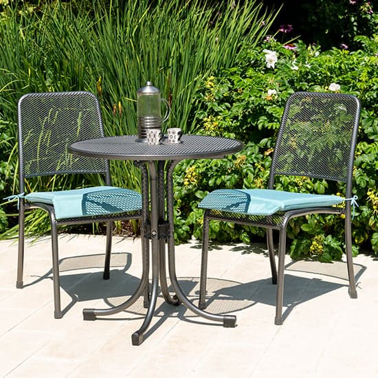 Prats Outdoor Metal Bistro Table With 2 Chairs In Jade_1