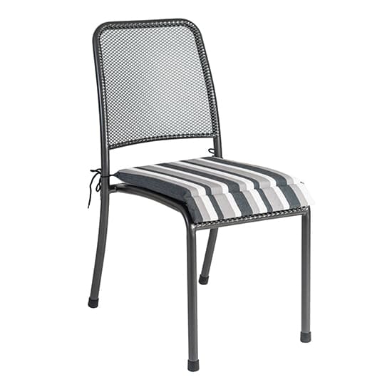 Prats Outdoor Metal Stacking Dining Chair In Grey_3