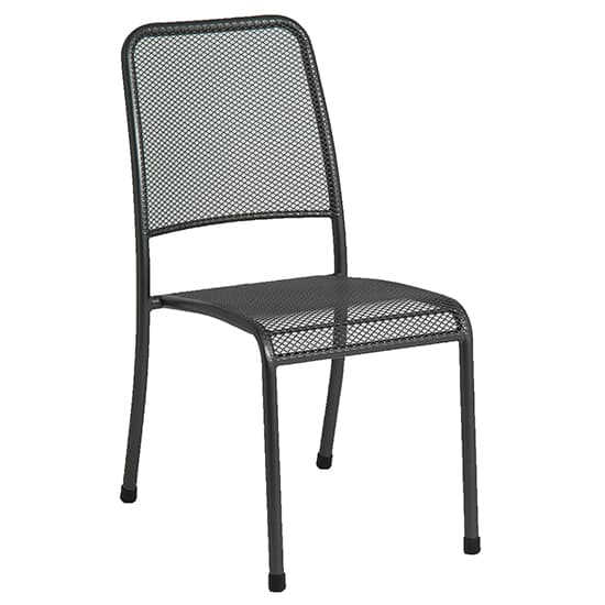 Prats Outdoor Metal Stacking Dining Chair In Grey_1