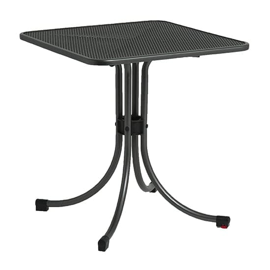 Prats Outdoor Square Metal Bistro Table In Grey_1