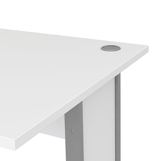 Prax 120cm Computer Desk In White With Silver Grey Legs_4