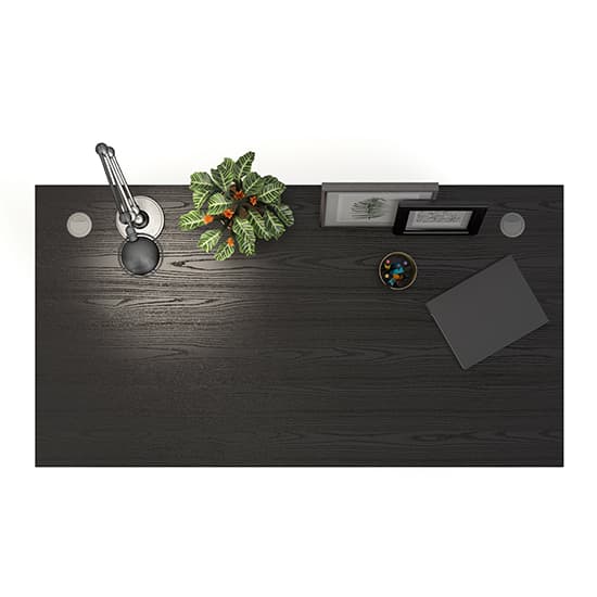 Prax 150cm Computer Desk In Black With Silver Grey Legs_4