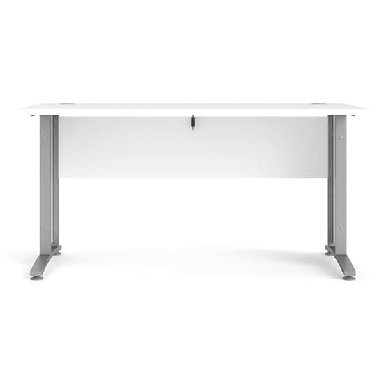 Prax 150cm Computer Desk In White With Silver Grey Legs_2