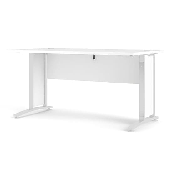 Prax 150cm Computer Desk In White With White Legs_2