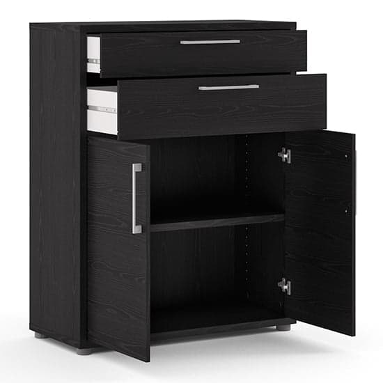 Prax 2 Doors 2 Drawers Office Storage Cabinet In Black_3