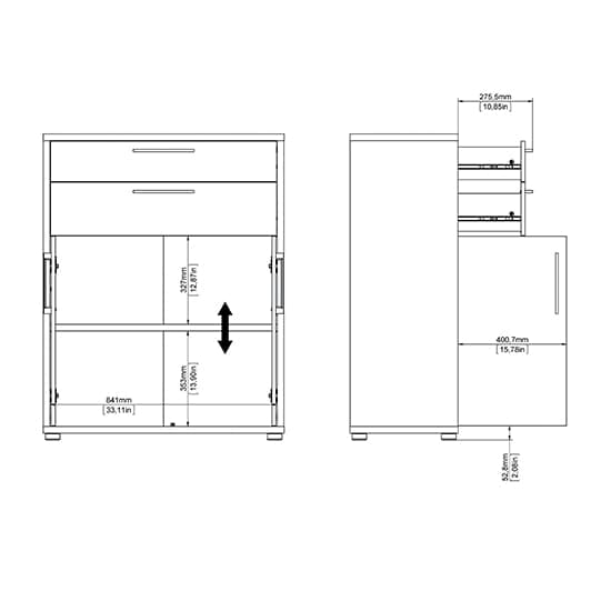 Prax 2 Doors 2 Drawers Office Storage Cabinet In Black_4