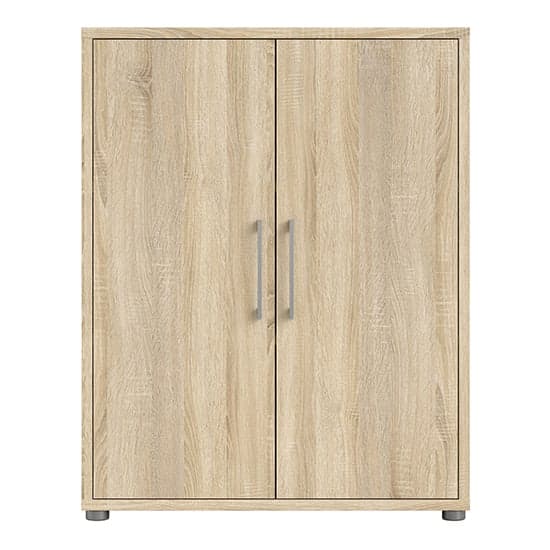 Prax 2 Doors 2 Shelves Office Storage Cabinet In Oak_2