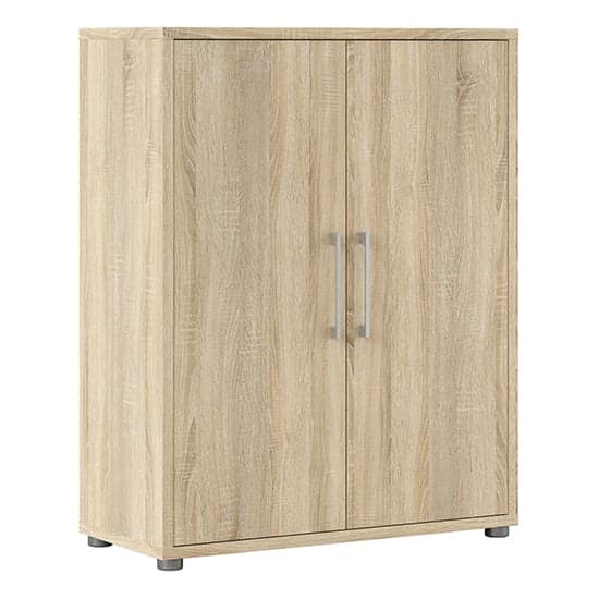 Prax 2 Doors 2 Shelves Office Storage Cabinet In Oak