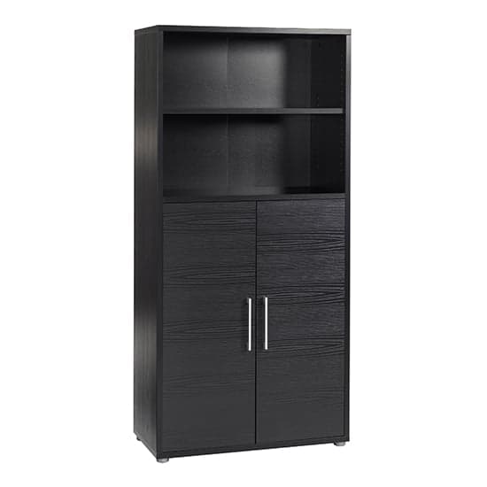 Prax 2 Doors 4 Shelves Office Storage Cabinet In Black_1