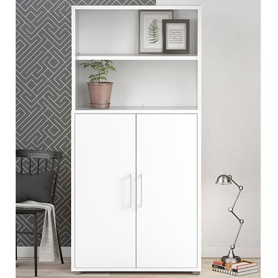 Prax 2 Doors 4 Shelves Office Storage Cabinet In White_1