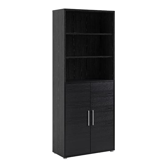 Prax 2 Doors 5 Shelves Office Storage Cabinet In Black_3