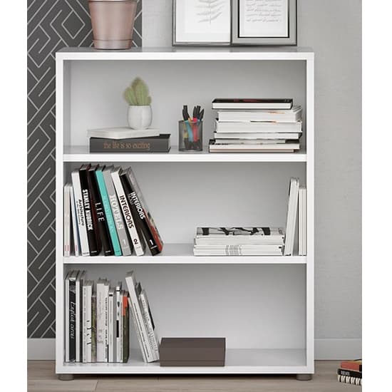 Prax Wooden 2 Shelves Home And Office Bookcase In White_1
