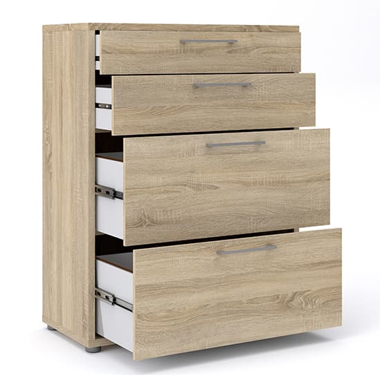 Prax 4 Drawers 2 Shelves Office Storage Cabinet In Oak_3