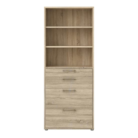 Prax 5 Shelves 2 Drawers Office Storage Cabinet In Oak_2