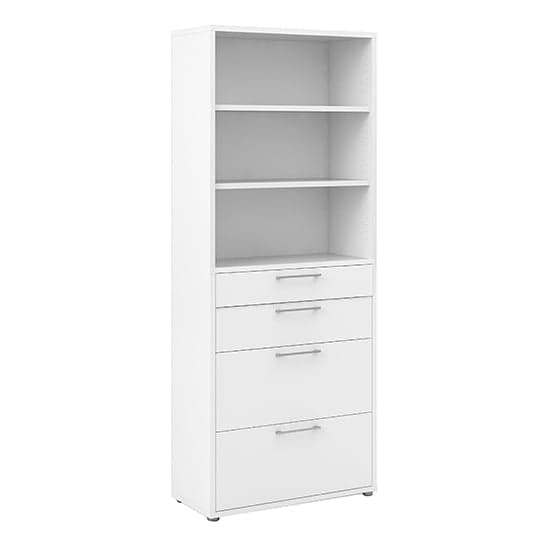 Prax 5 Shelves 2 Drawers Office Storage Cabinet In White_3