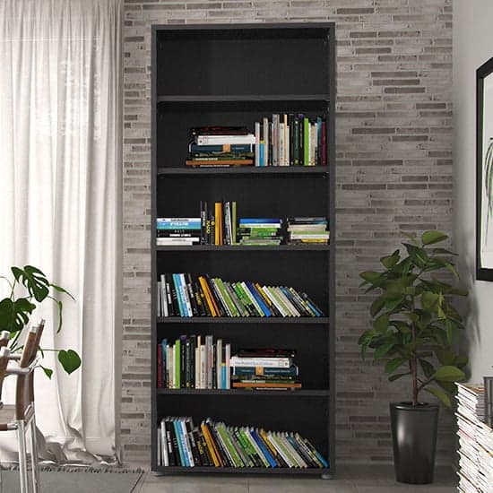 Prax 5 Shelves Home And Office Bookcase In Black_1