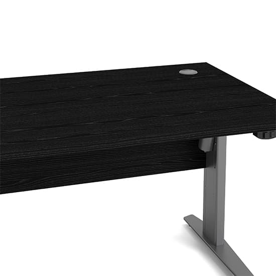 Prax Electric 150cm Computer Desk In Black With Silver Grey Legs_5