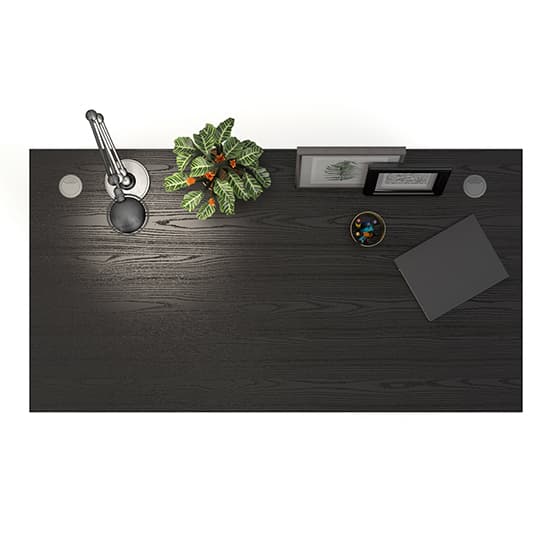 Prax Electric 150cm Computer Desk In Black With Silver Grey Legs_7