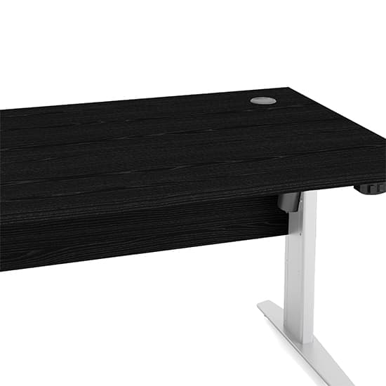 Prax Electric 150cm Computer Desk In Black With White Legs Furniture
