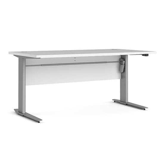 Prax Electric 150cm Computer Desk In White With Silver Grey Legs_2