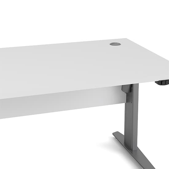Prax Electric 150cm Computer Desk In White With Silver Grey Legs_5