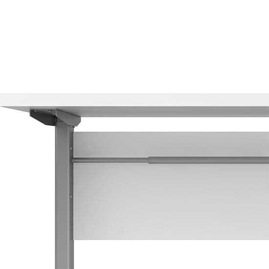 Prax Electric 150cm Computer Desk In White With Silver Grey Legs_6