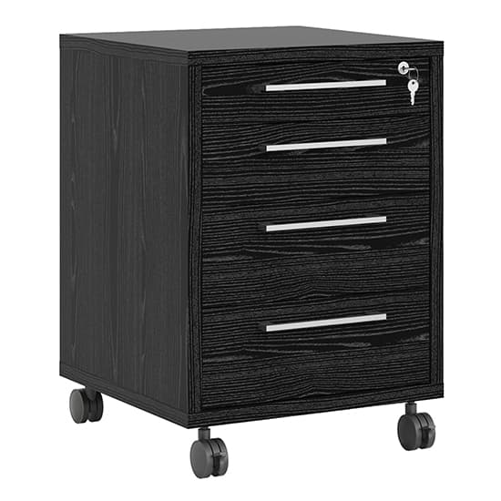 Prax Mobile Office Pedestal In Black With 4 Drawers_2